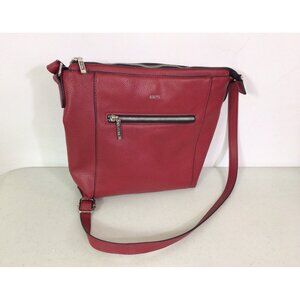 Roots Red Leather Bag Crossbody Purse